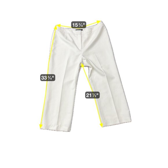 Kasper Cream Dress Pants Size 14P Pleated Front Cropped Length Polyester Blend - Picture 7 of 9